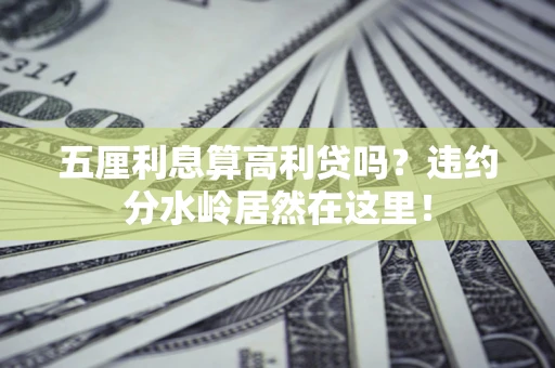 武汉五厘利息算高利贷吗？违约分水岭居然在这里！