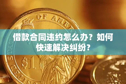 武汉借款合同违约怎么办？如何快速解决纠纷？