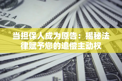 武汉当担保人成为原告：揭秘法律赋予您的追偿主动权